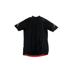 Men L Gore Bike Wear Zip Black Shirt Tee Short Sleeved Bicycling Athletic Pocket